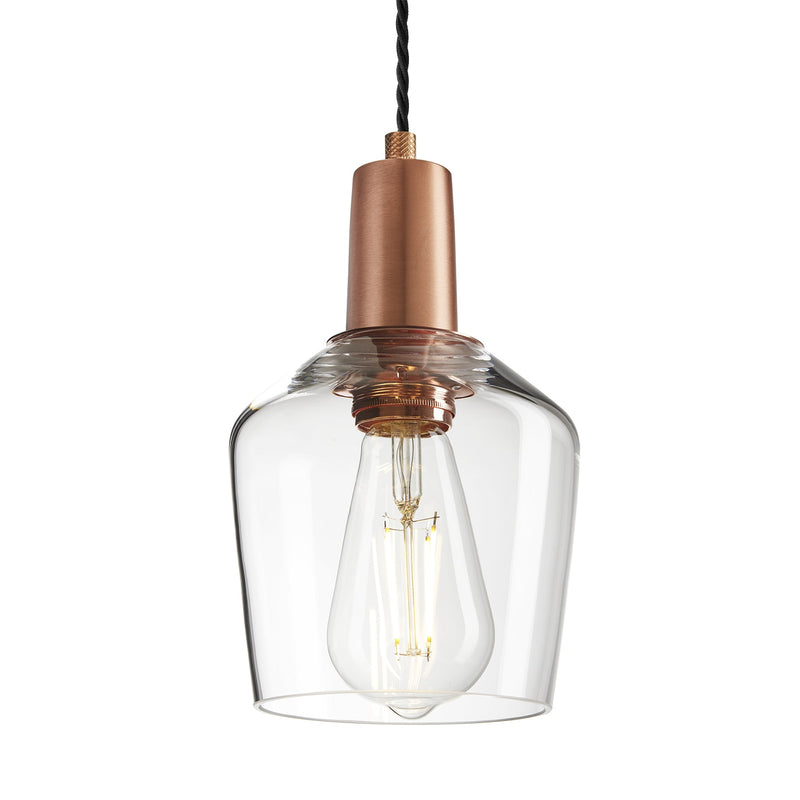 Sleek Smoked Glass Schoolhouse Pendant - 5.5 Inch