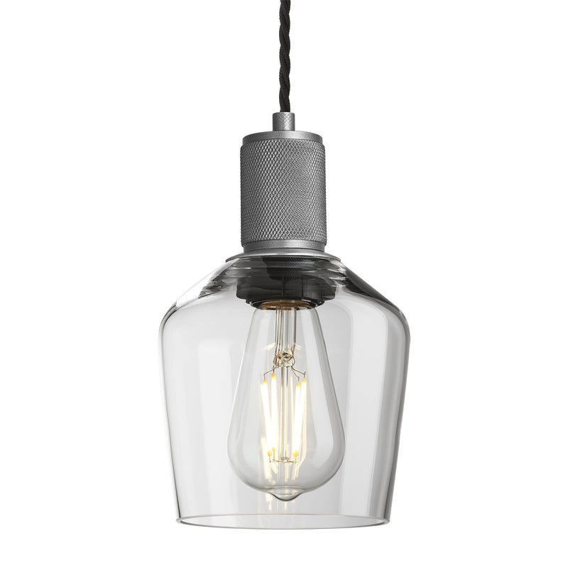 Knurled Glass Schoolhouse Pendant - 5.5 Inch