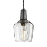 Sleek Smoked Glass Schoolhouse Pendant - 5.5 Inch