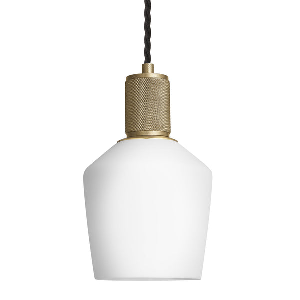 Knurled Opal Glass Schoolhouse Pendant Light - 5.5 Inch