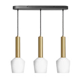 Sleek Cylinder Opal Glass Schoolhouse 3 Wire Oval Cluster Lights - 5.5 inch - White