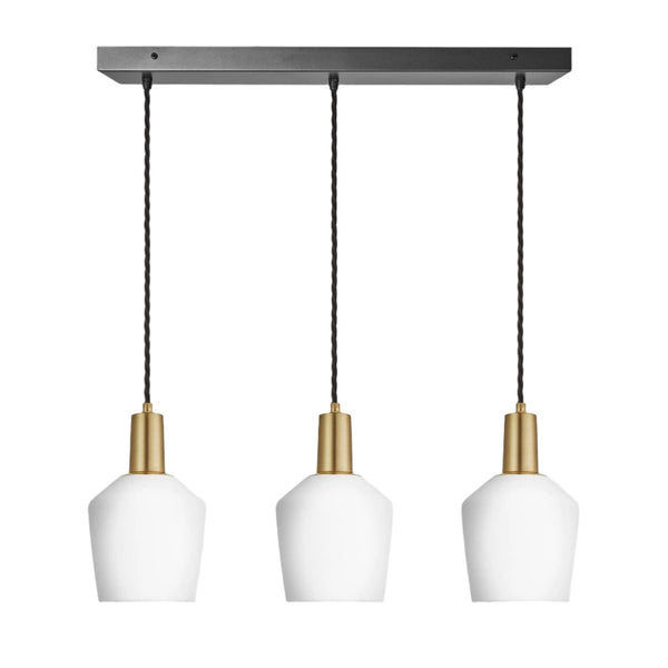 Sleek Opal Glass Schoolhouse Wire Cluster Light