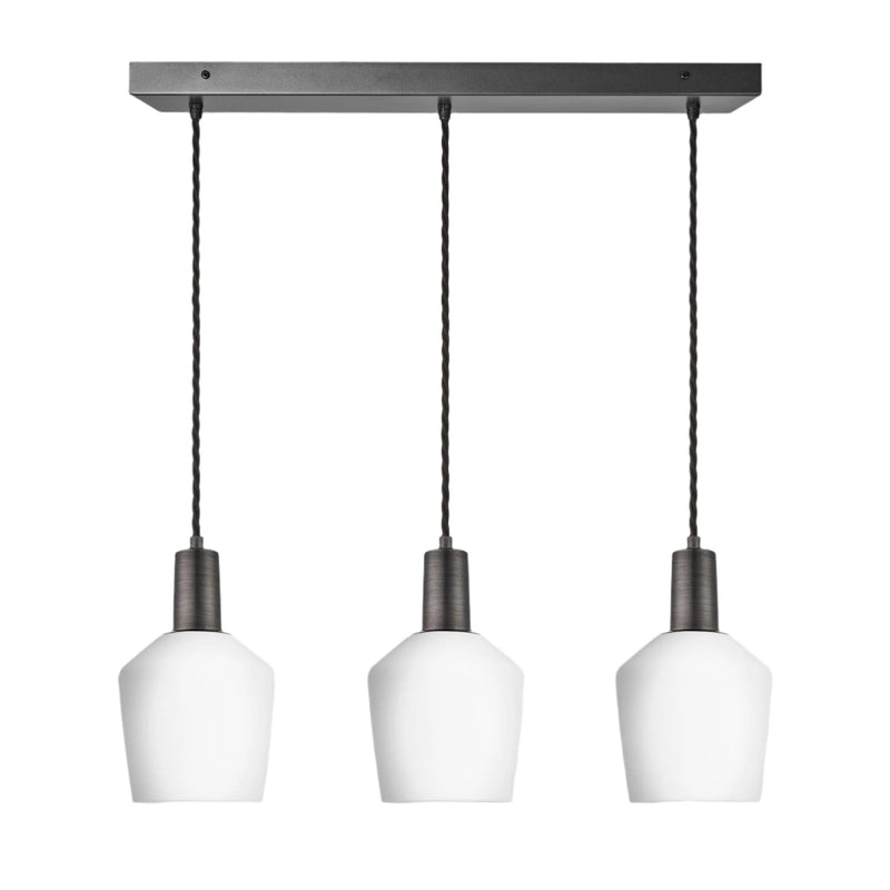 Sleek Opal Glass Schoolhouse Wire Cluster Light