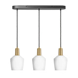 Sleek Opal Glass Schoolhouse Wire Cluster Light