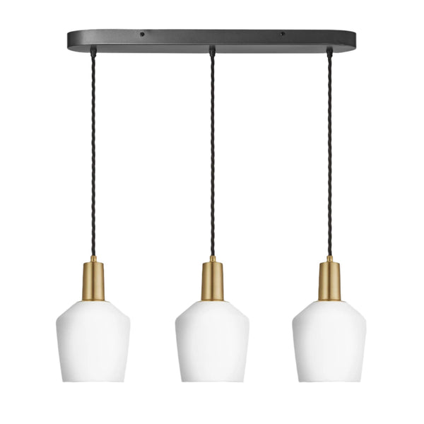 Sleek Opal Glass Schoolhouse Wire Cluster Light