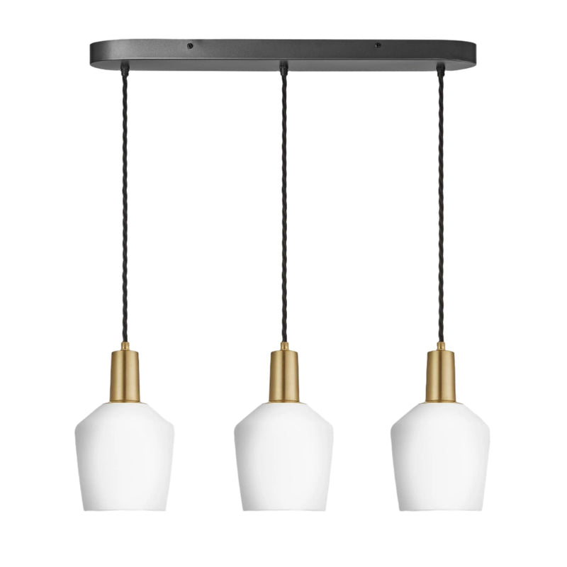 Sleek Opal Glass Schoolhouse Wire Cluster Light