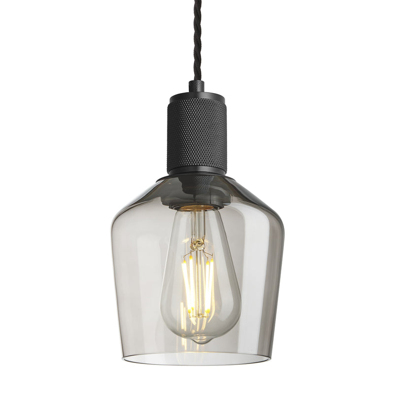 Knurled Glass Schoolhouse Pendant - 5.5 Inch