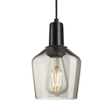 Sleek Smoked Glass Schoolhouse Pendant - 5.5 Inch
