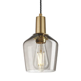 Sleek Smoked Glass Schoolhouse Pendant - 5.5 Inch