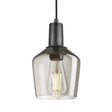 Sleek Smoked Glass Schoolhouse Pendant - 5.5 Inch