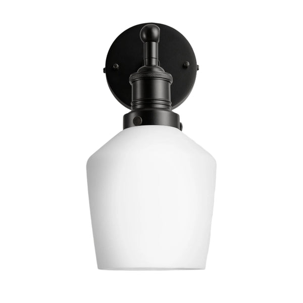 Brooklyn Opal Glass Schoolhouse Wall Light - 5.5 Inch