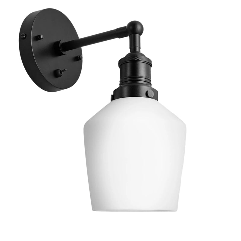 Brooklyn Opal Glass Schoolhouse Wall Light - 5.5 Inch