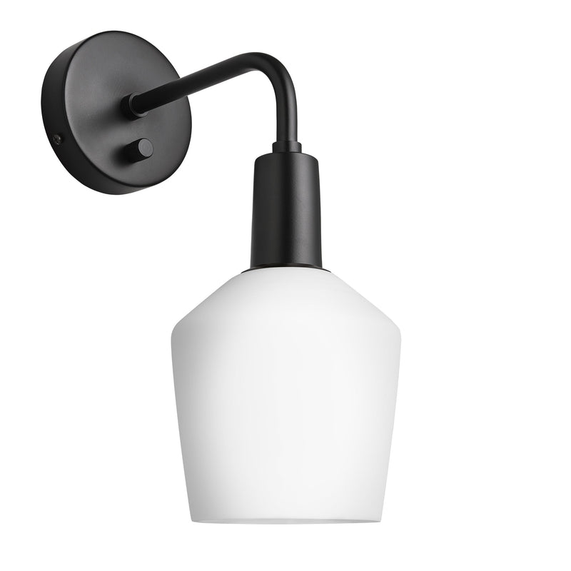 Sleek Opal Glass Schoolhouse Wall Light - 5.5 Inch