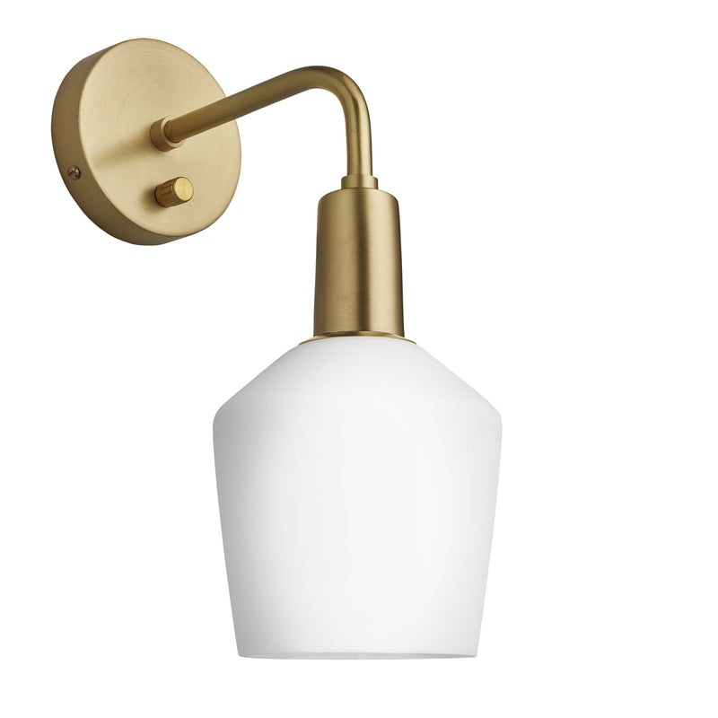 Sleek Opal Glass Schoolhouse Wall Light - 5.5 Inch