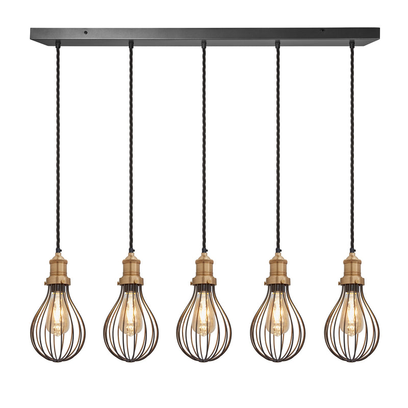 Brooklyn Balloon Cage 5 Wire Cluster Lights - 6 inch