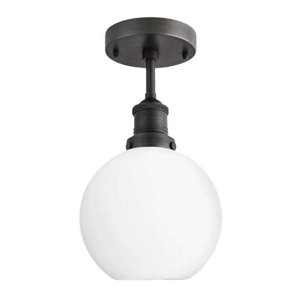 Brooklyn Opal Glass Globe Flush Mount Light - 7 Inch