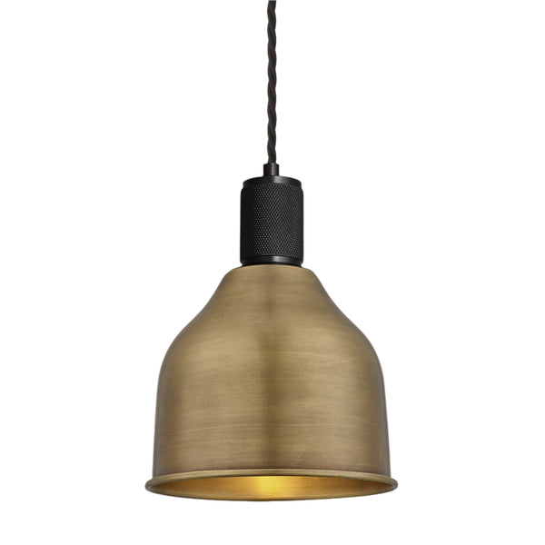 Knurled Cone Pendant Light - 7 Inch