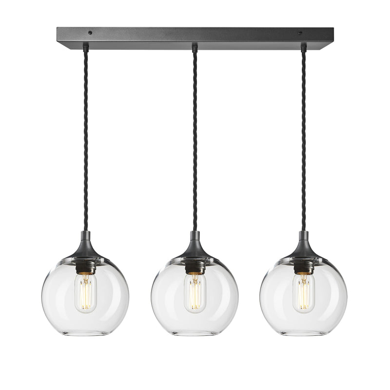 Chelsea Glass Globe 3 Wire Cluster Lights - 7 Inch