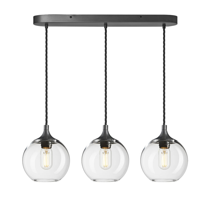 Chelsea Glass Globe 3 Wire Cluster Lights - 7 Inch