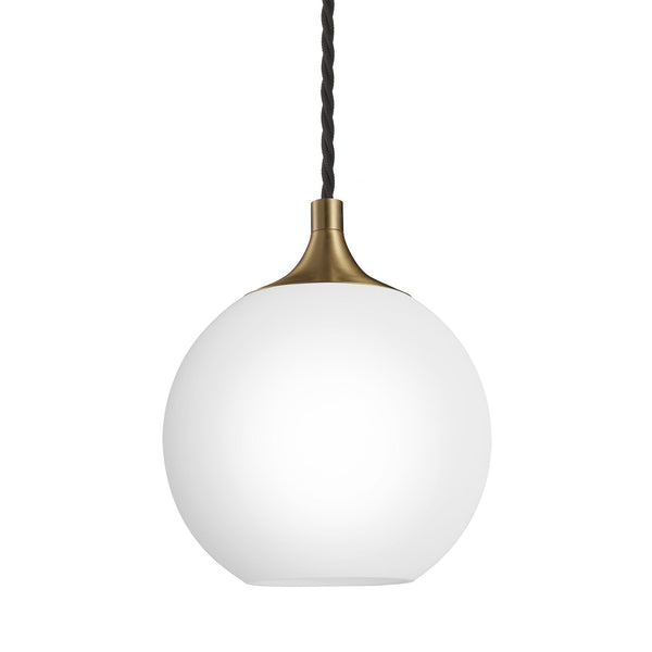 Chelsea Opal Glass Globe Pendant Light - 7 Inch - White