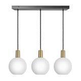 Sleek Opal Glass Globe 3 Wire Cluster Lights - 7 inch - White