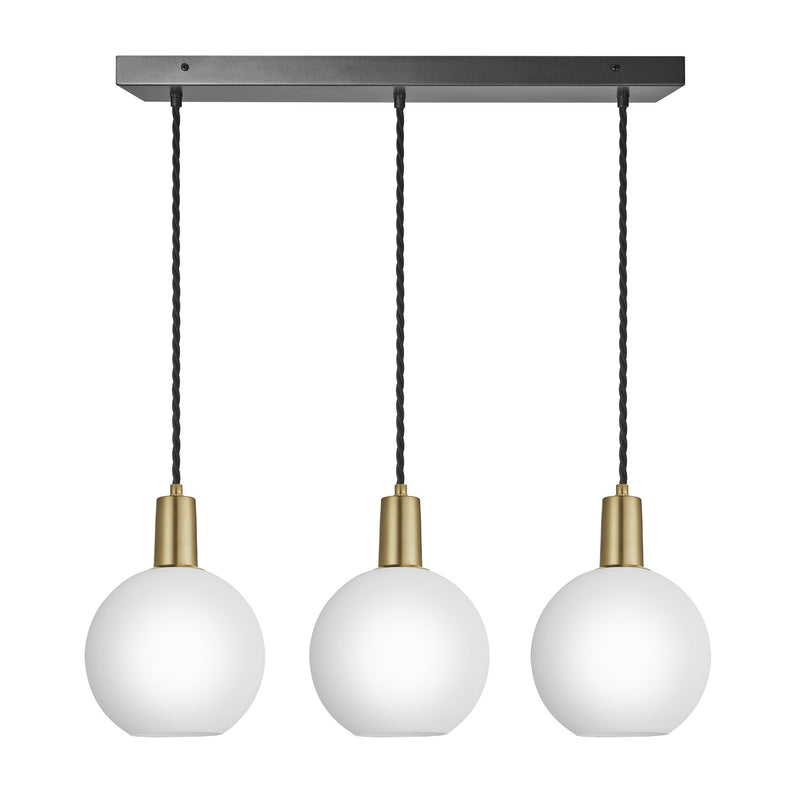 Sleek Opal Glass Globe 3 Wire Cluster Lights - 7 inch - White