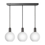 Sleek Opal Glass Globe 3 Wire Cluster Lights - 7 inch - White