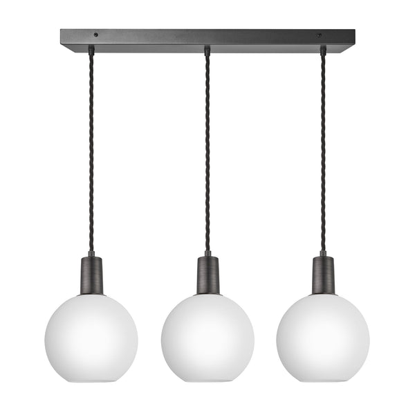 Sleek Opal Glass Globe 3 Wire Cluster Lights - 7 inch - White