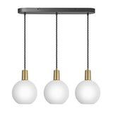 Sleek Opal Glass Globe 3 Wire Cluster Lights - 7 inch - White