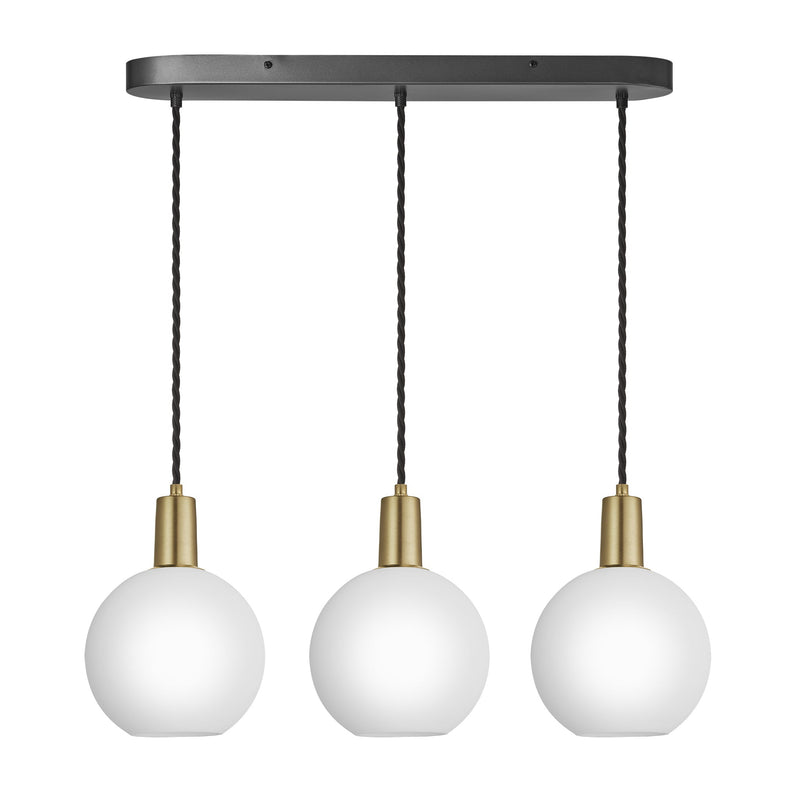 Sleek Opal Glass Globe 3 Wire Cluster Lights - 7 inch - White