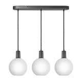 Sleek Opal Glass Globe 3 Wire Cluster Lights - 7 inch - White
