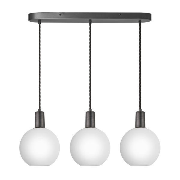 Sleek Opal Glass Globe 3 Wire Cluster Lights - 7 inch - White