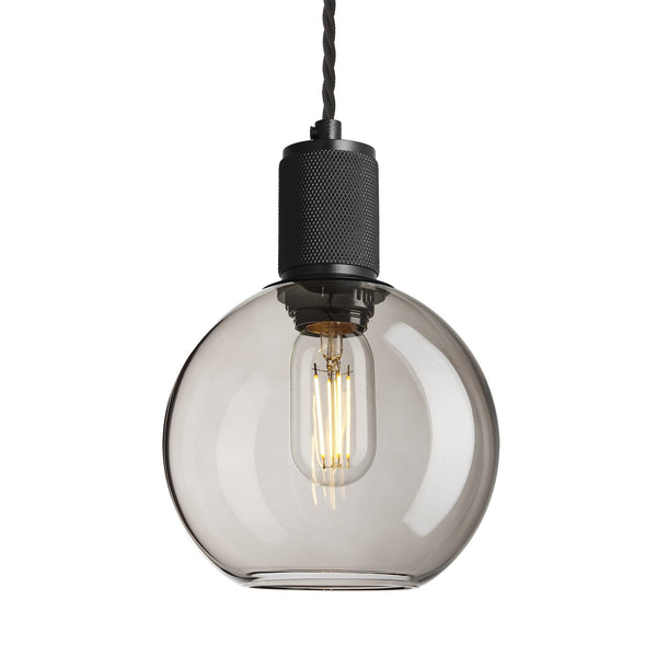 Knurled Glass Globe Pendant Light - 7 Inch