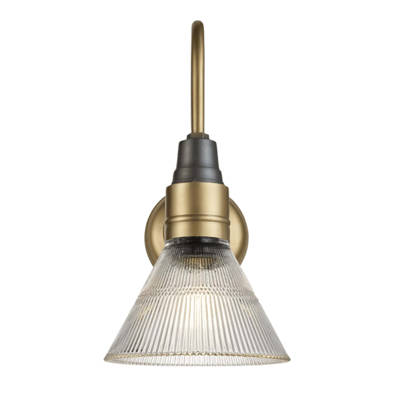 Swan Neck Glass Funnel Wall Light - 7 Inch