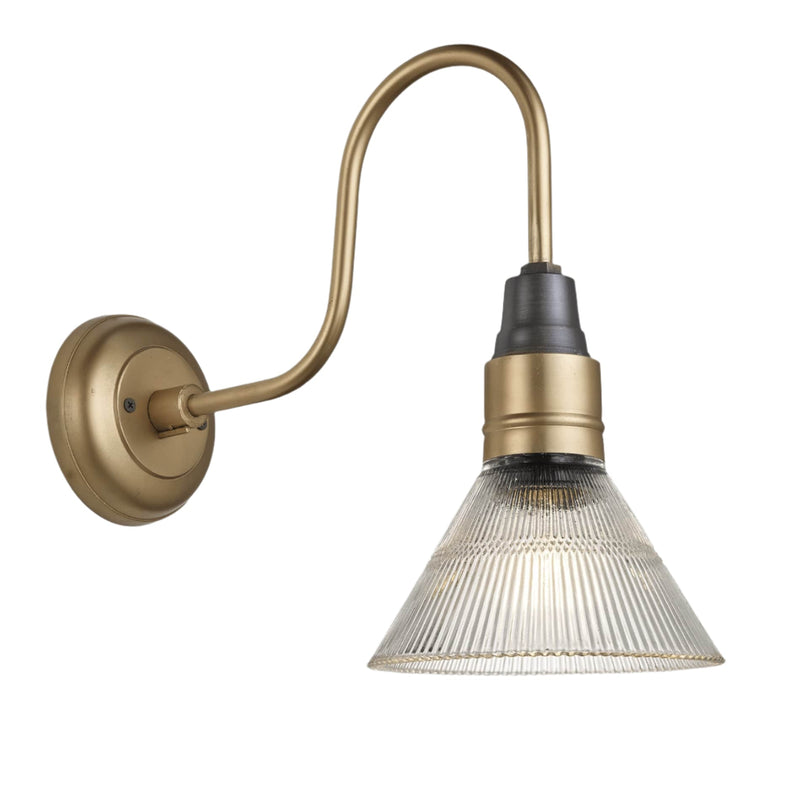 Swan Neck Glass Funnel Wall Light - 7 Inch