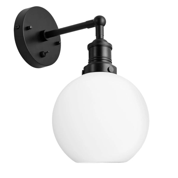 Brooklyn Opal Glass Globe Wall Light - 7 Inch