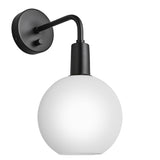 Sleek Opal Glass Globe Wall Light - 7 Inch