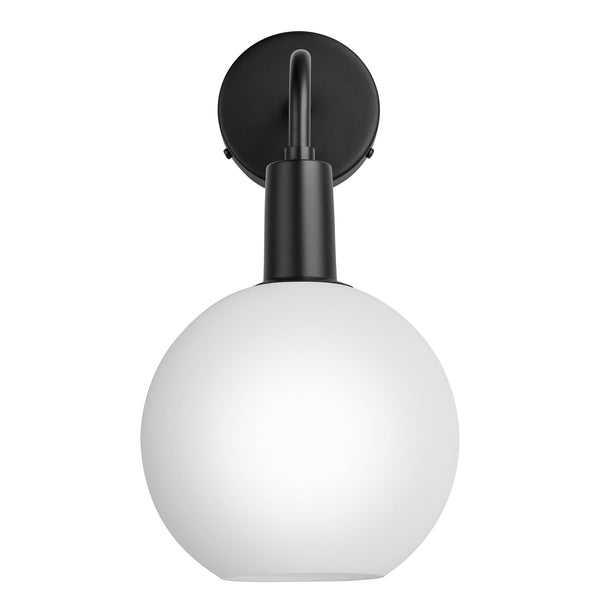 Sleek Opal Glass Globe Wall Light - 7 Inch