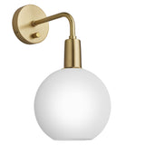 Sleek Opal Glass Globe Wall Light - 7 Inch