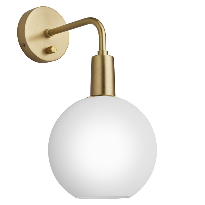 Sleek Opal Glass Globe Wall Light - 7 Inch