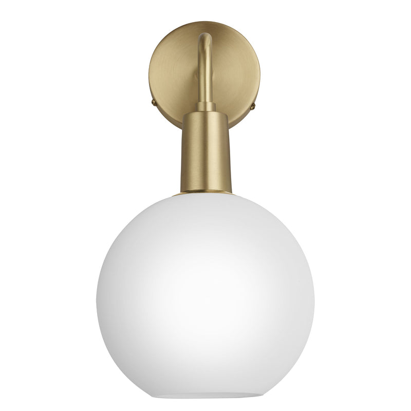 Sleek Opal Glass Globe Wall Light - 7 Inch