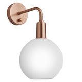 Sleek Opal Glass Globe Wall Light - 7 Inch