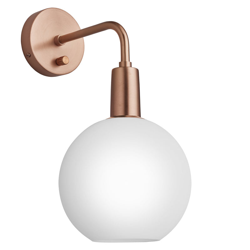 Sleek Opal Glass Globe Wall Light - 7 Inch