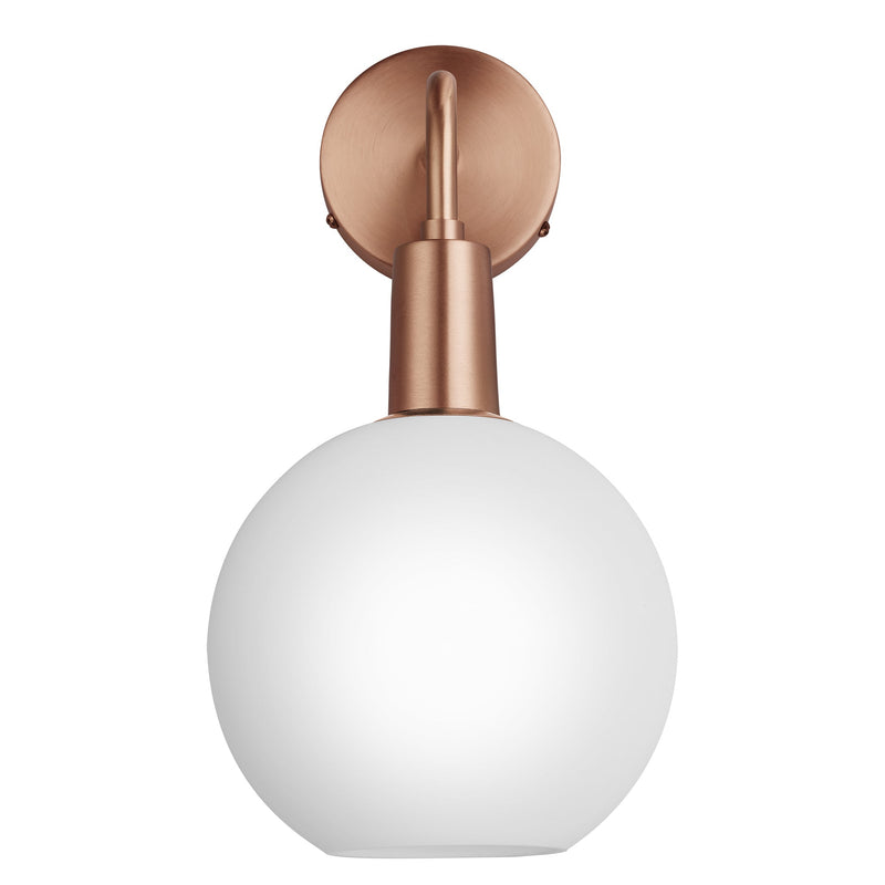 Sleek Opal Glass Globe Wall Light - 7 Inch
