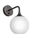 Chelsea Opal Glass Globe Wall Light - 7 Inch - White