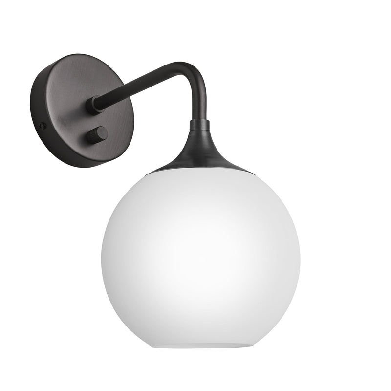 Chelsea Opal Glass Globe Wall Light - 7 Inch - White