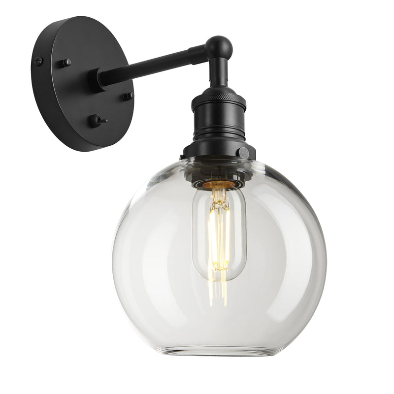 Brooklyn Glass Globe Wall Light - 7 Inch