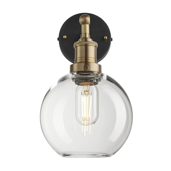 Brooklyn Glass Globe Wall Light - 7 Inch