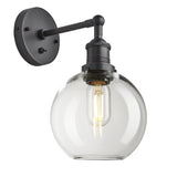 Brooklyn Glass Globe Wall Light - 7 Inch