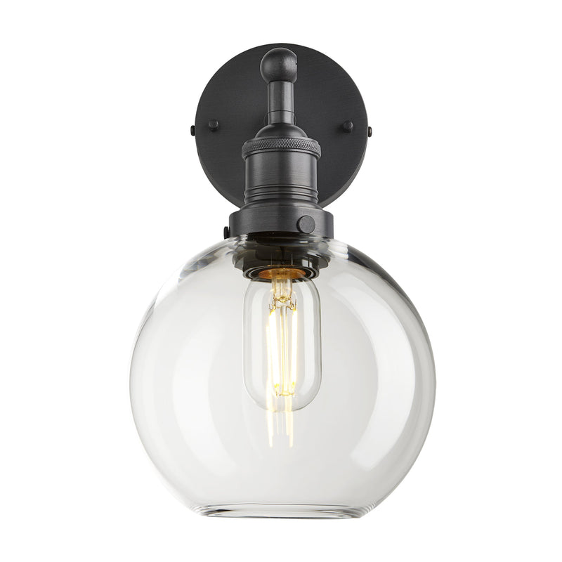Brooklyn Glass Globe Wall Light - 7 Inch